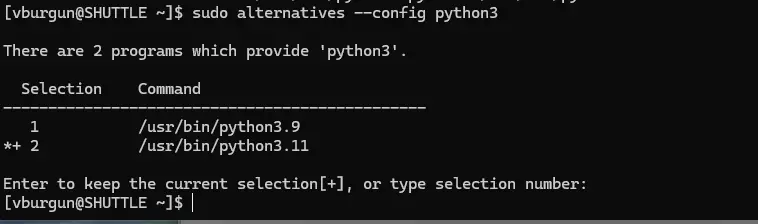 Controle de la version par défault de python
