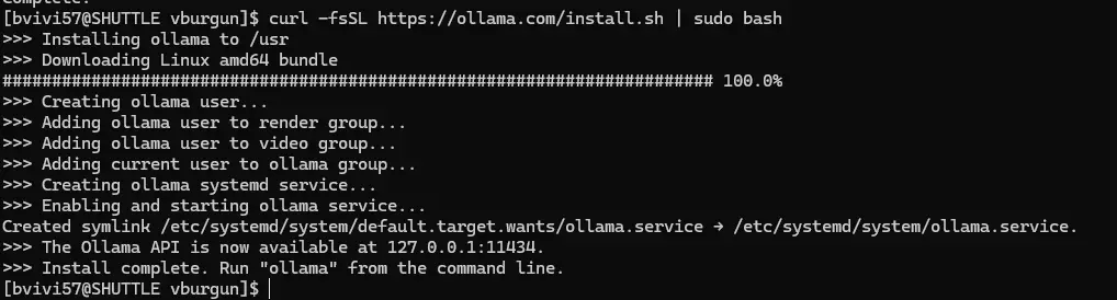Installation de ollama