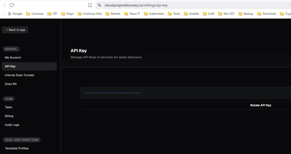 Récupération d'une clef API pour chaos
