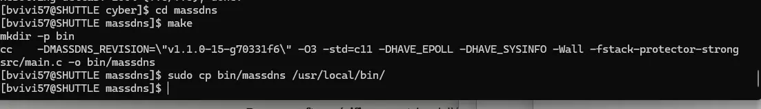 Compilation de massdns
