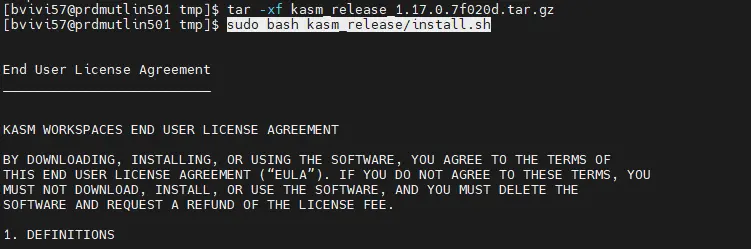 Désarchivage des sources et lancement de l'installation