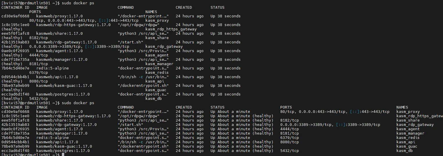 Controle du démarrage des conteneurs