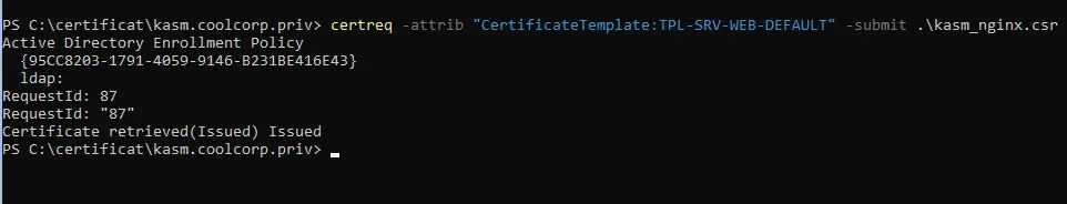 génération du certificat