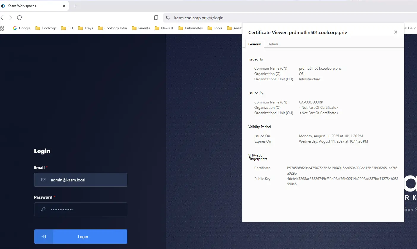 Vérification du certificat