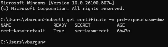 Controle du certificat
