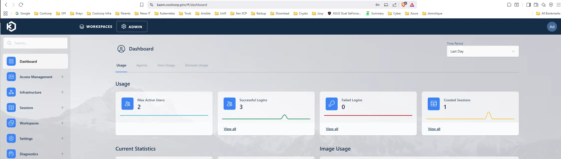 Accès administrateur à Kasm