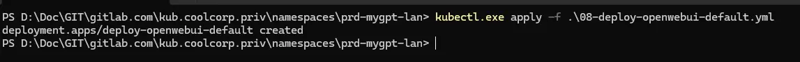 Déploiement de openwebgui