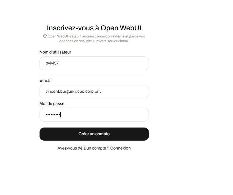 Création du compte