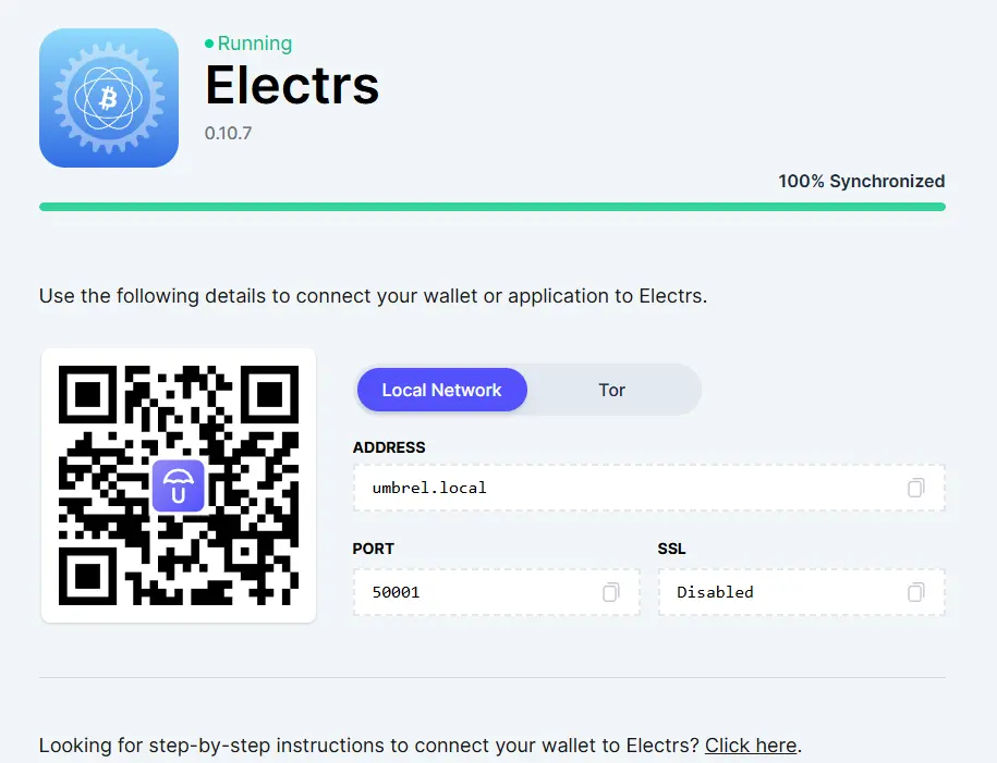 Interface de Electrs