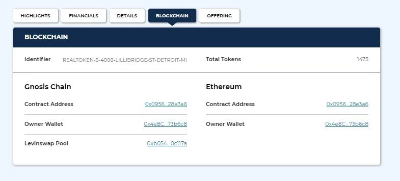 Détails sur le smartcontrat et les token