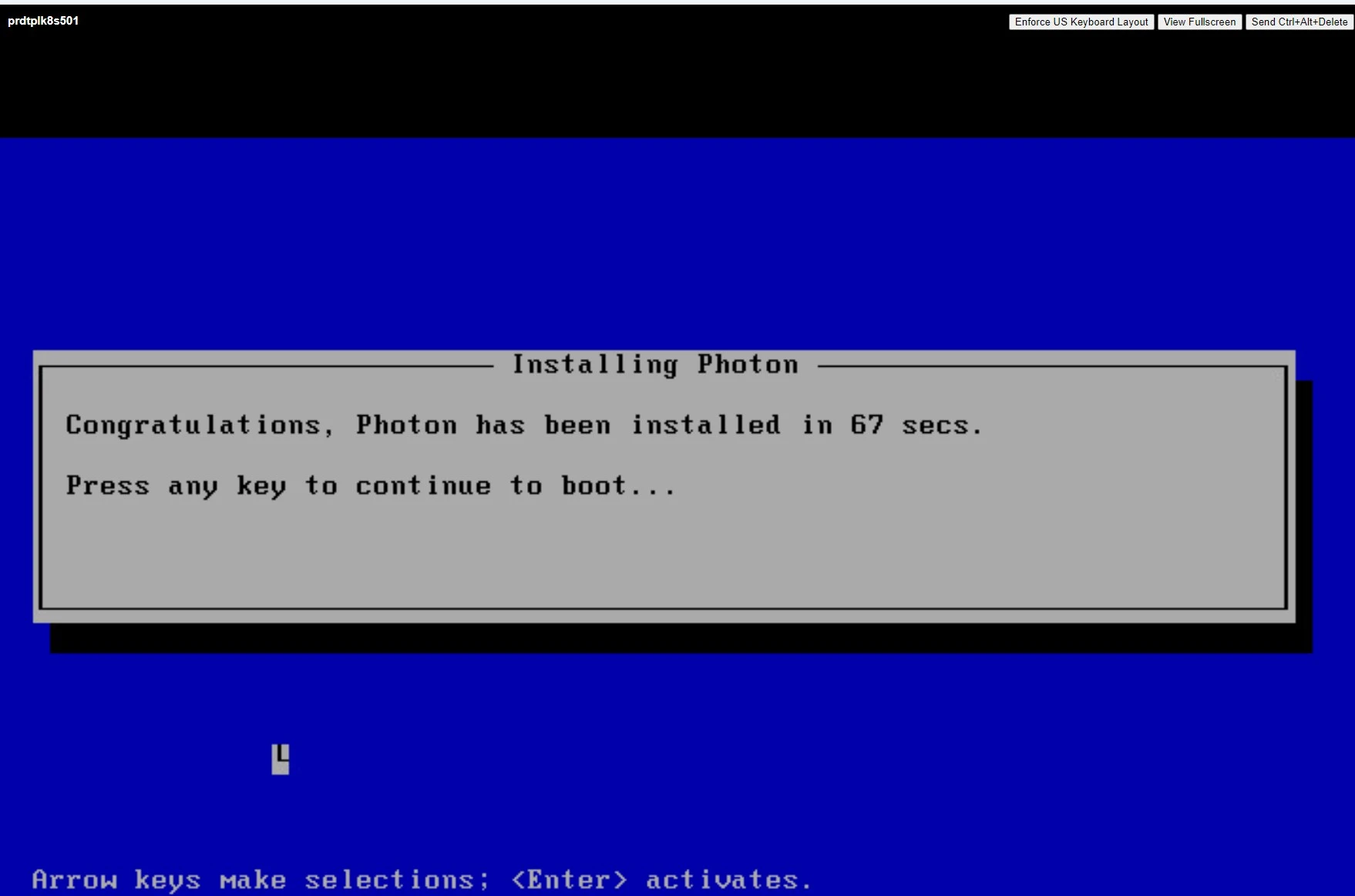 Fin de l'installation
