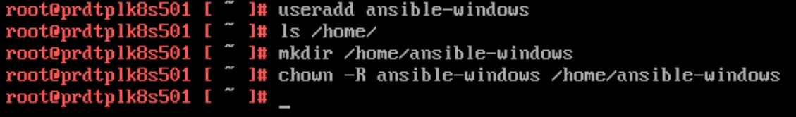 Creation du user ansible-windows