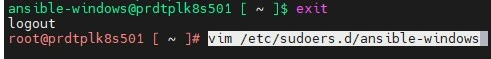 Configuration sudo pour le compte ansible-windows