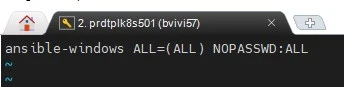 Configuration sudo pour le compte ansible-windows