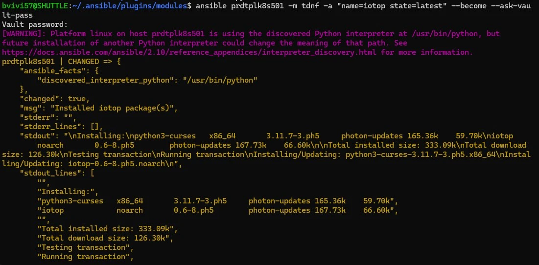 Installation d'un package tdnf