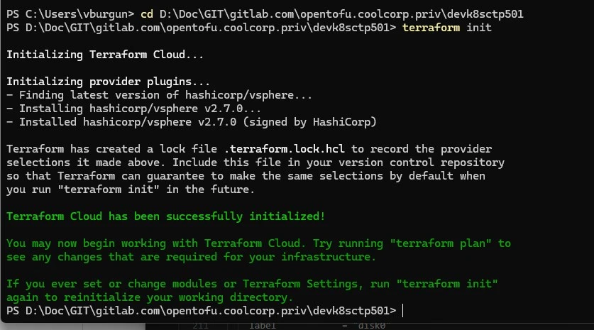 terraform init