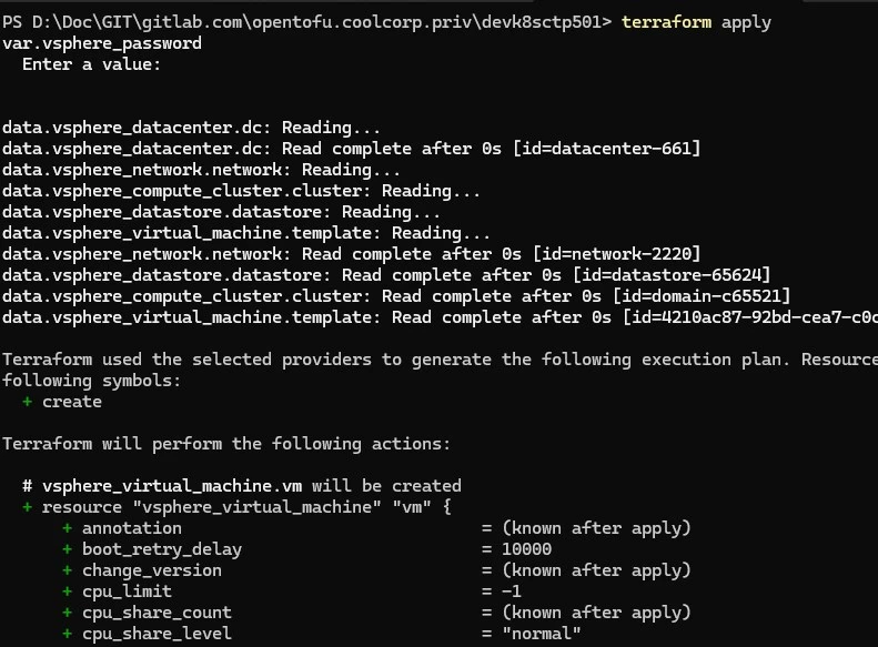 terraform apply
