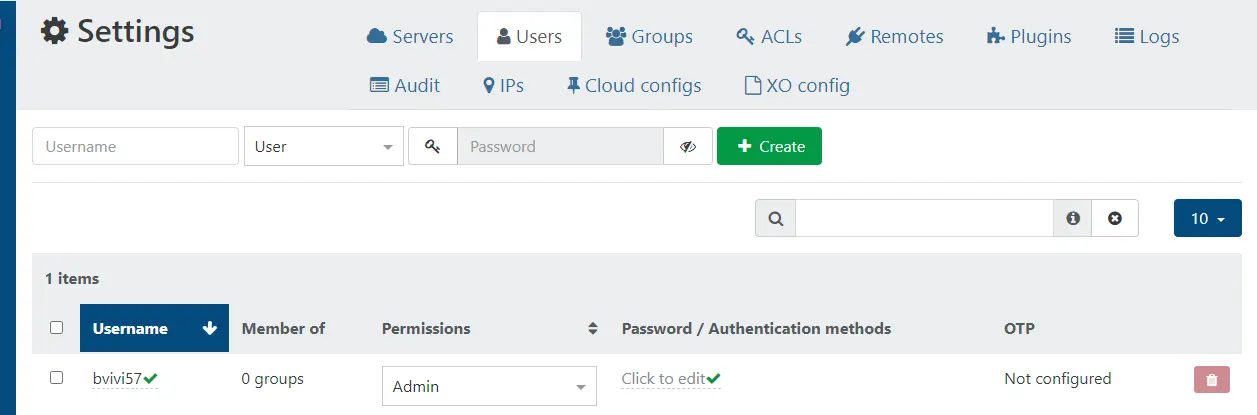 Modification du compte par défault
