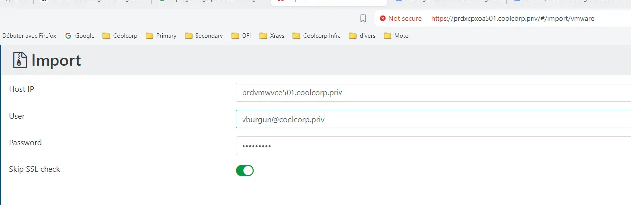 Accès au vCenter