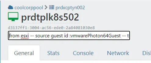 Mise à jour des informations de la VM