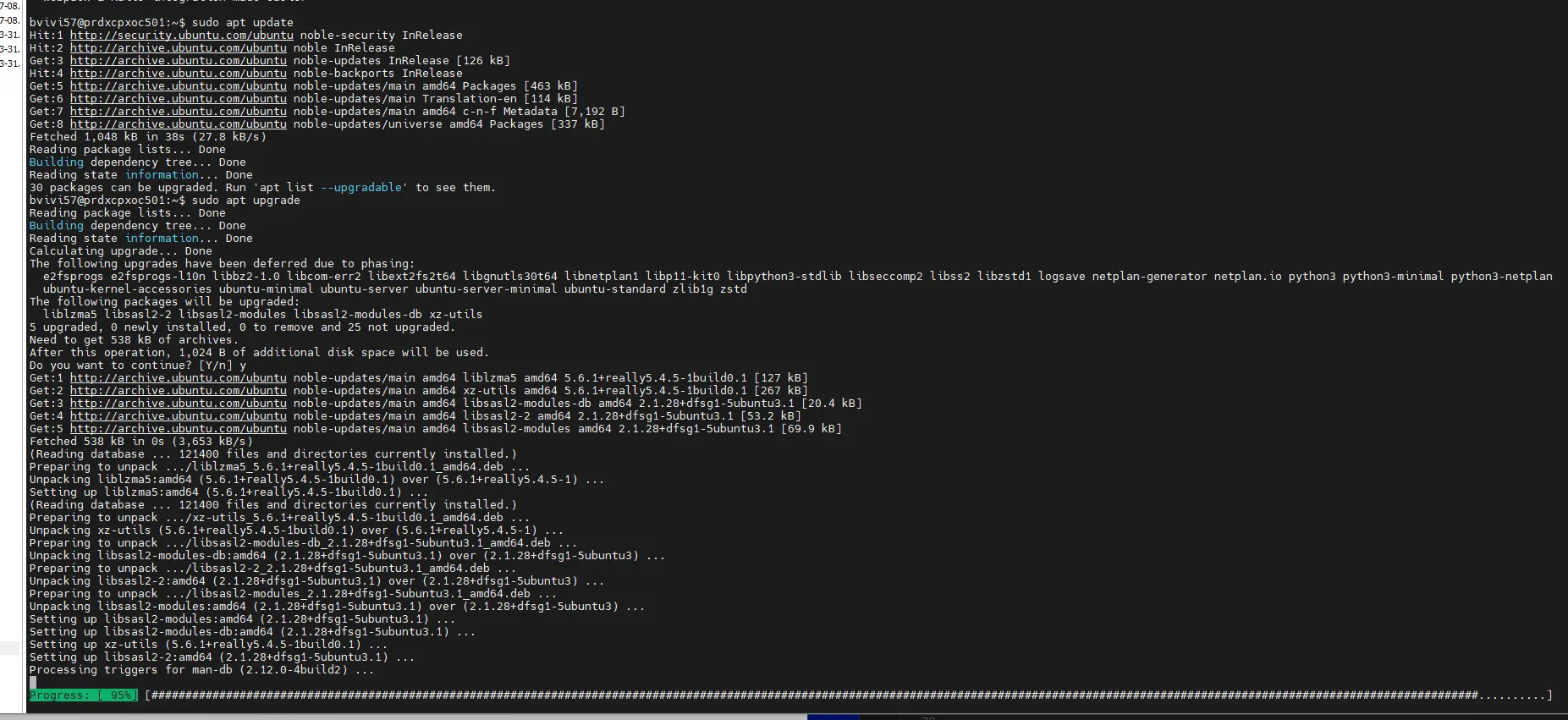 Upgrade de la VM