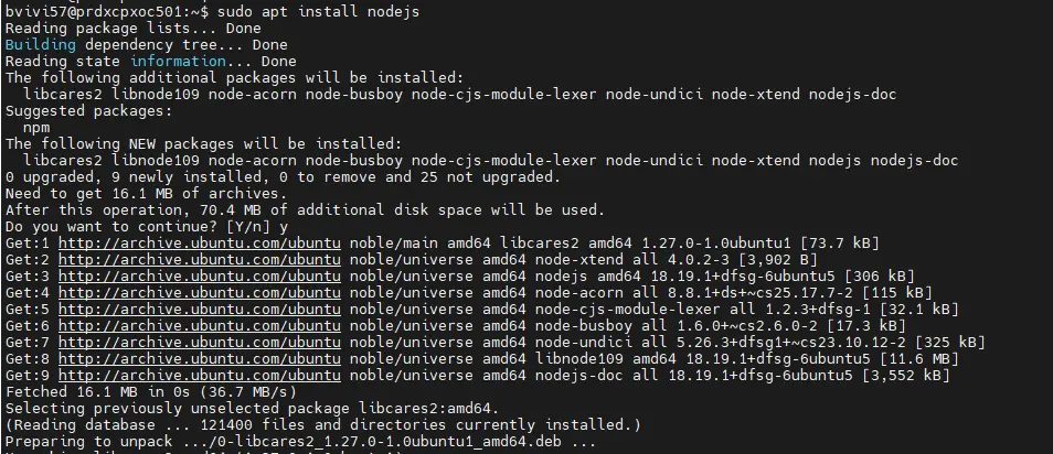 Installation de NodeJS
