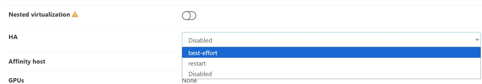 Choix du niveau d'exigence pour le HA