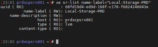 Contrôle du SR local
