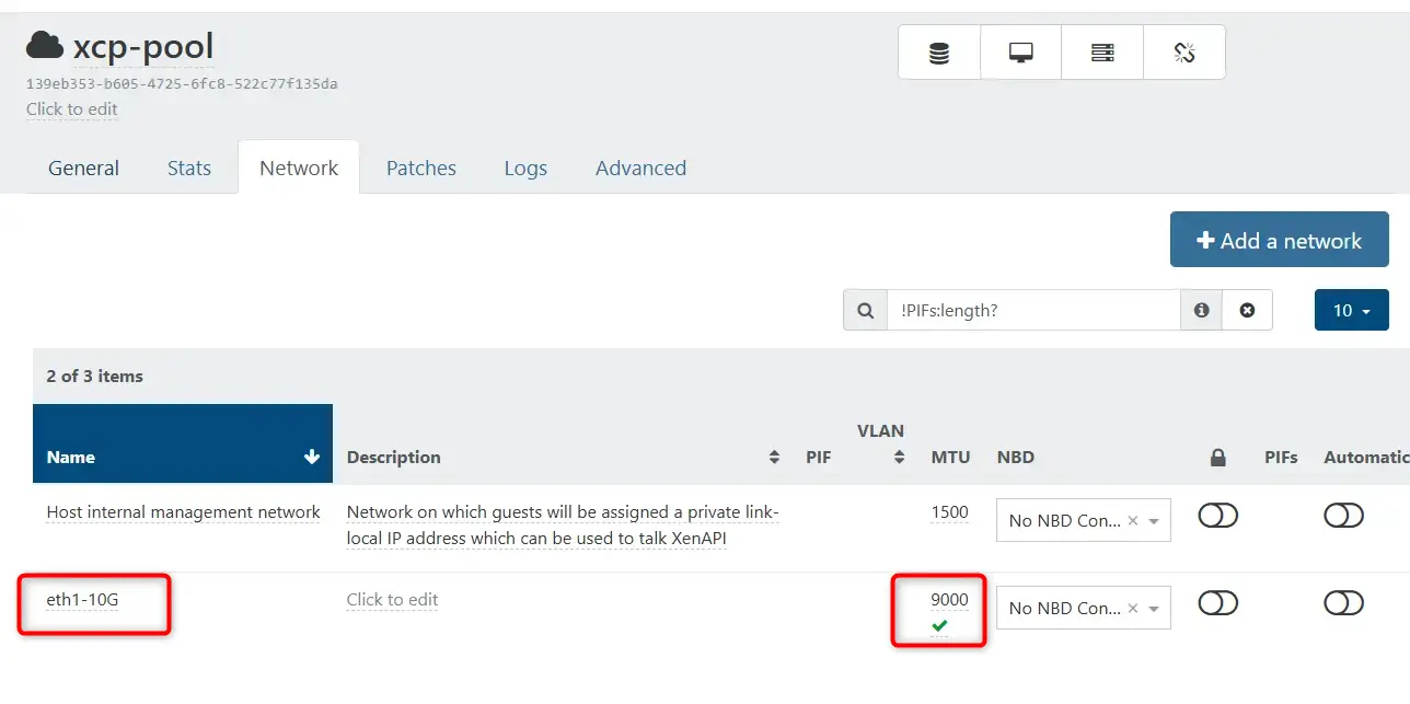 Attribution d'un MTU à 9000
