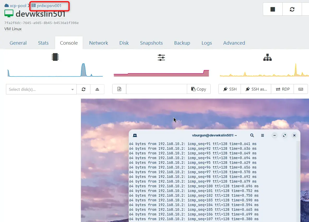 VM sur le nouveau serveur