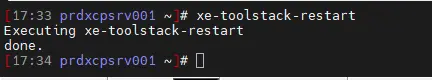 Redémarrage du service xe-toolstack