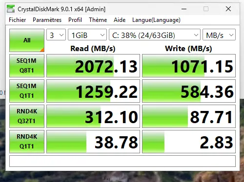 Test iperf entre deux serveurs du pool