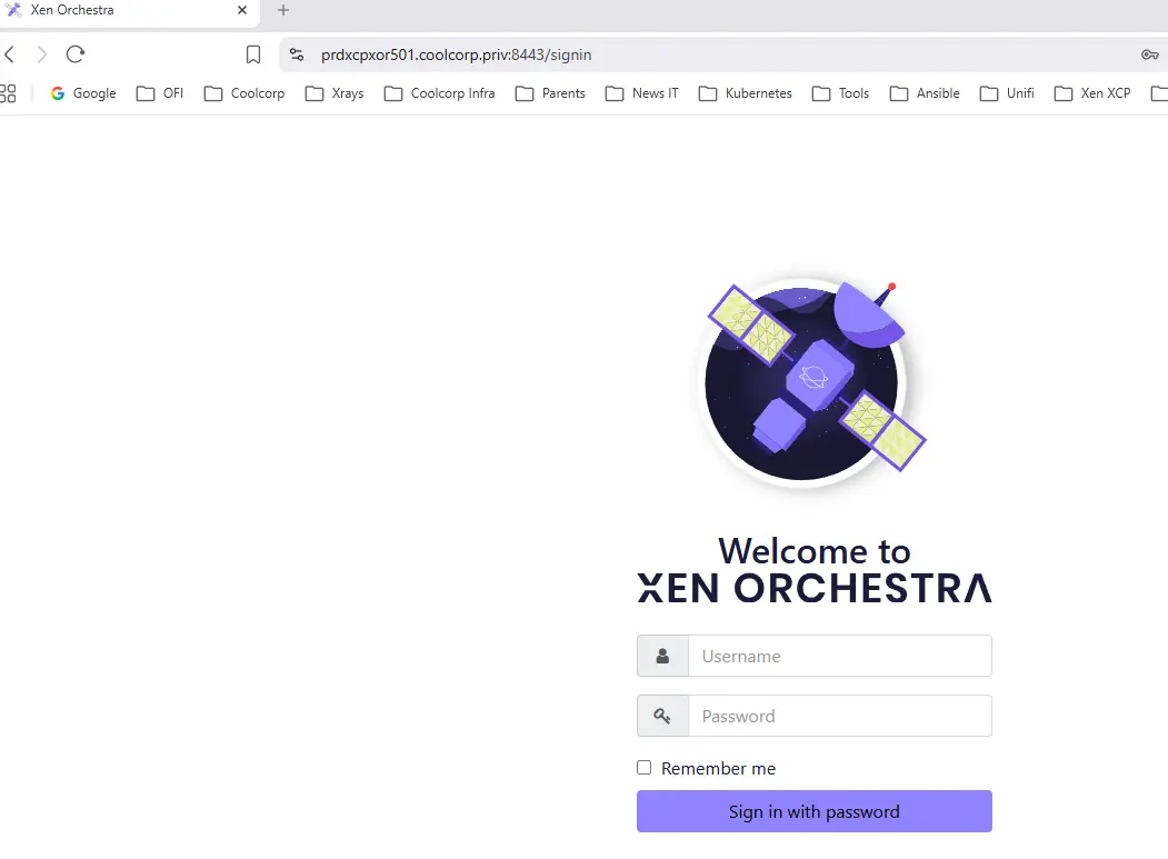 Connexion à XenOrchestra